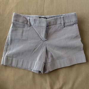 Express black and white stripe “editor” cotton shorts